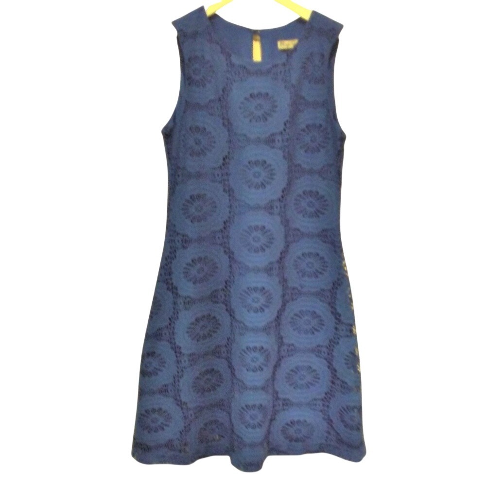 Eliza J Royal Blue Floral Lace Sleeveless‎ Shift Dress Size 0 EJHTMX2975